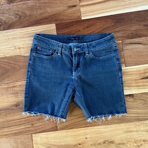 Prana Stretch Denim Shorts Frayed Raw Hem